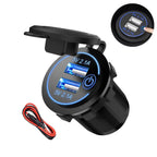Dual USB Charger Power Adapter for Cars (12-24V)