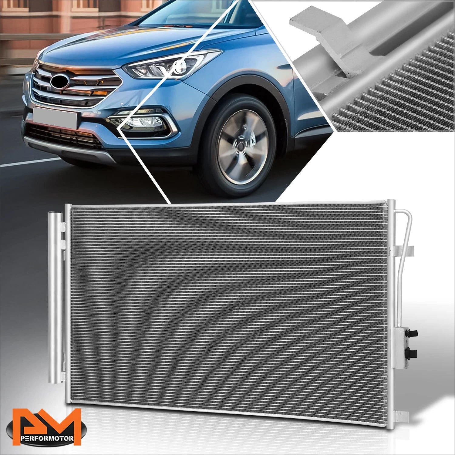 A/C Condenser for Hyundai Santa Fe XL (2013–2019) OE Style Aluminum
