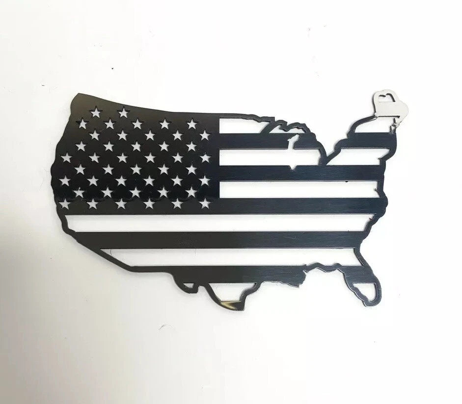 Polished Stainless Steel American Flag Emblem for Universal Vehicle (1990–2026)