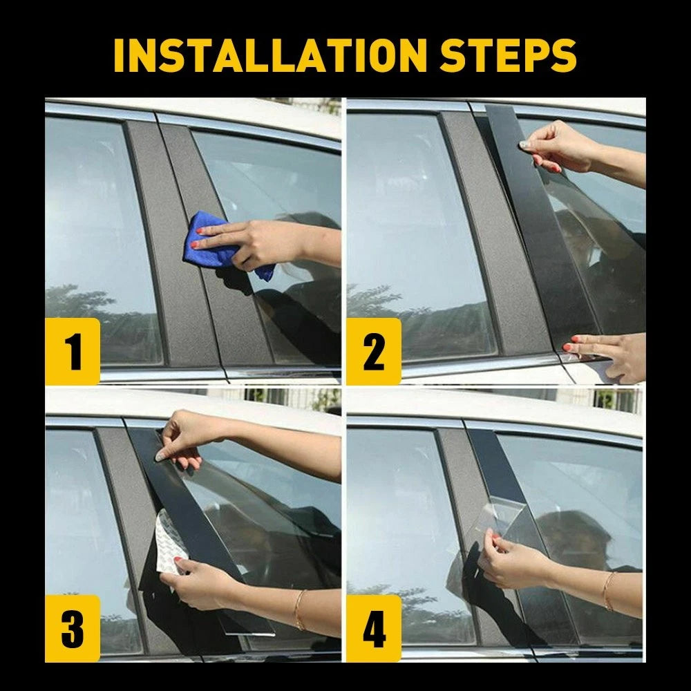 6pc Black Pillar Posts for Honda Accord (2018–2022) Door Trim Window Cover