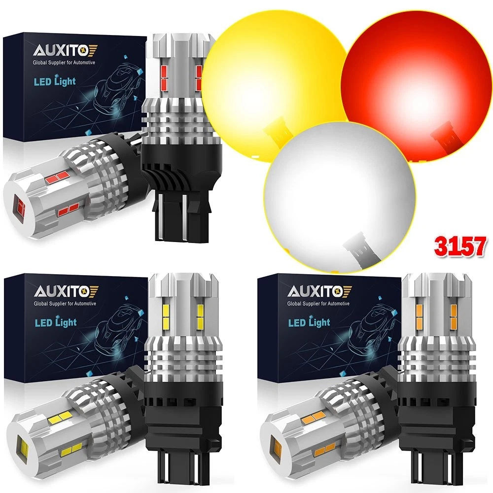 2X AUX 3157 3156 LED Reverse Tail Brake Signal Light Bulbs for