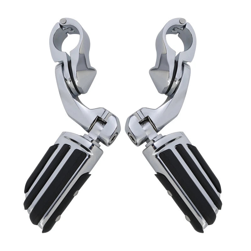 1 1/4" Short Angled Adjustable Highway Foot Pegs for Harley Touring