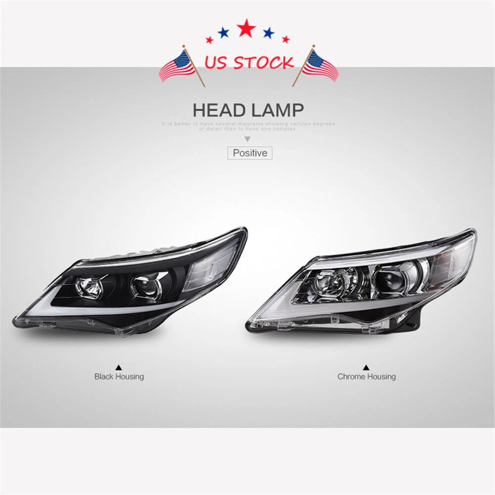 LED Halo Projector Headlights for Toyota Camry (2012–2014)