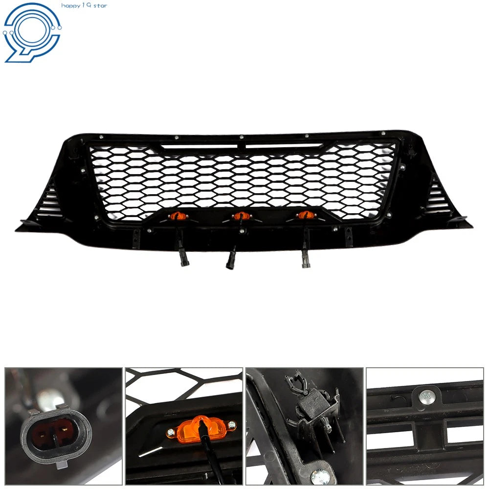 3 LED Lights for Toyota Tacoma (2005–2011) Front Bumper Grille Black