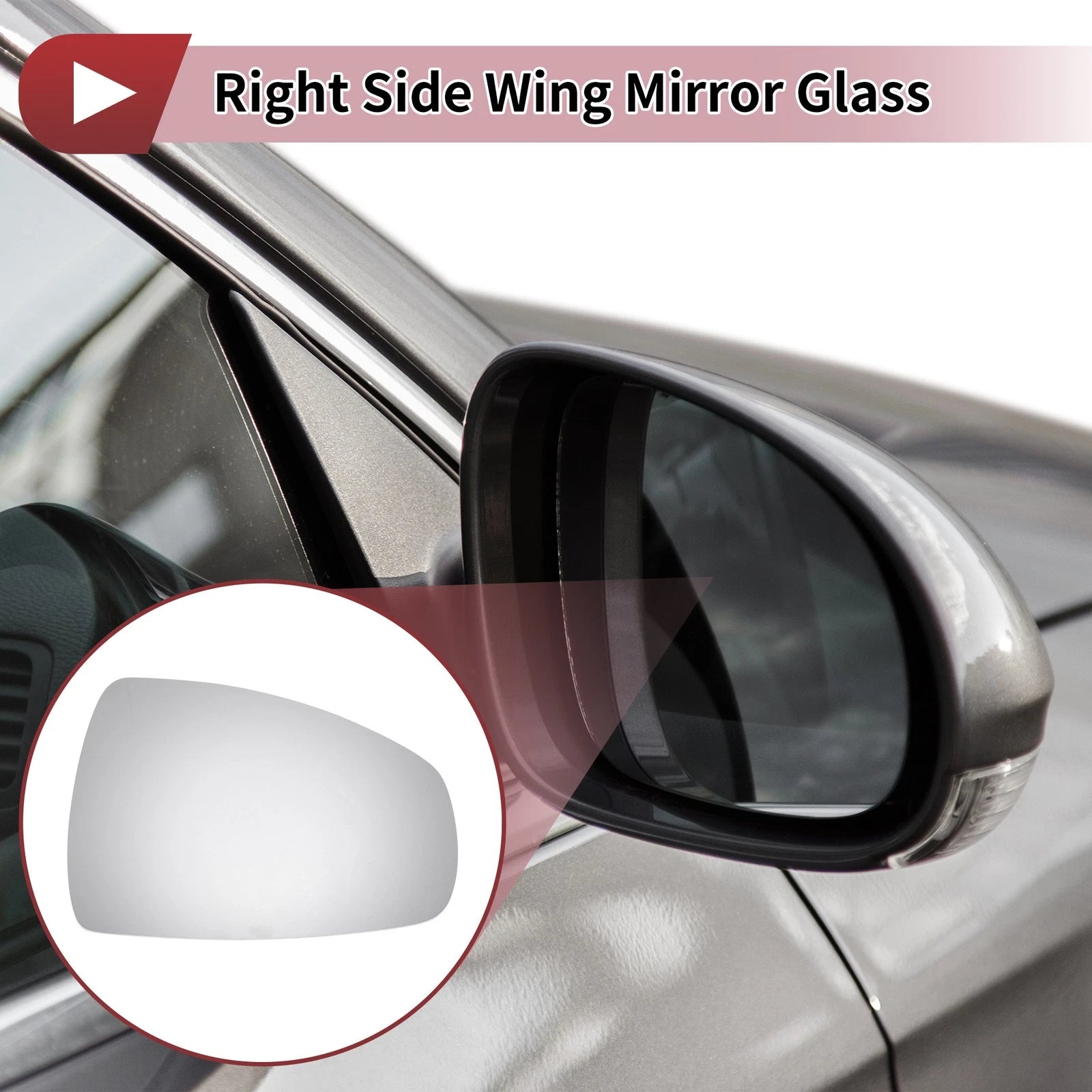 1 Pc Right Side Wing Mirror Glass for Audi A1 (2010–2018)