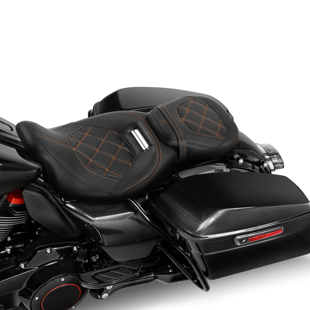 Rider Passenger Seat for Harley Touring Electra Glide (2009–2023) Black