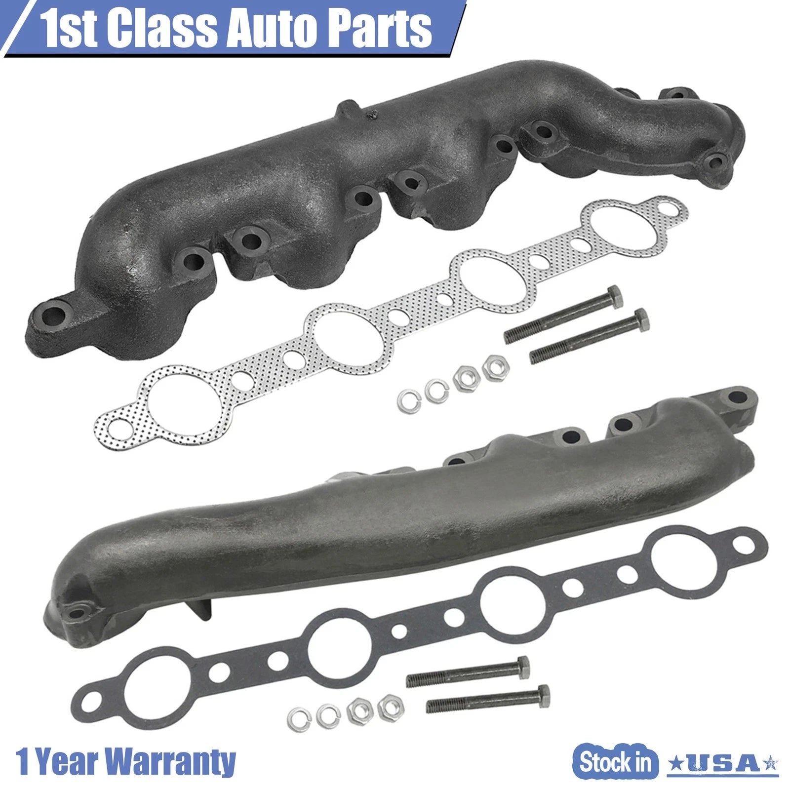 2X Exhaust Manifold for Ford E350 E450 F450 F550 (1998–2003)