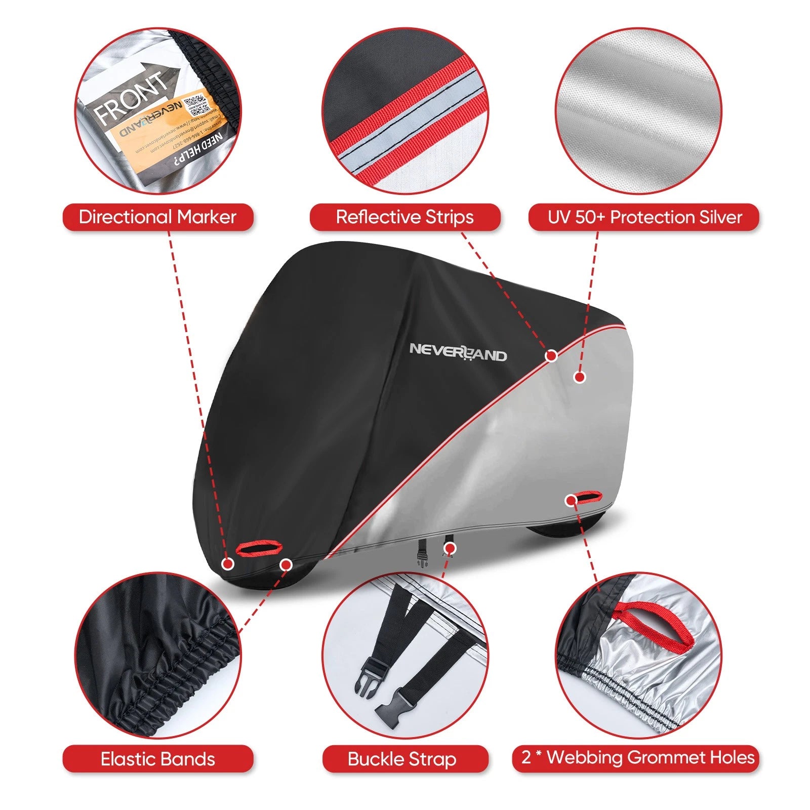 4XL Waterproof Heavy Duty Motorcycle Cover for Winter Outside Storage