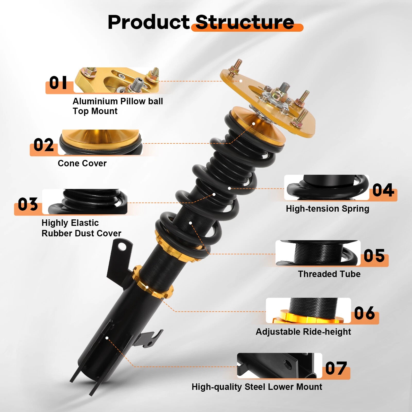 Coilovers for Toyota Corolla (2009-2017) Adjustable Height Suspension Springs