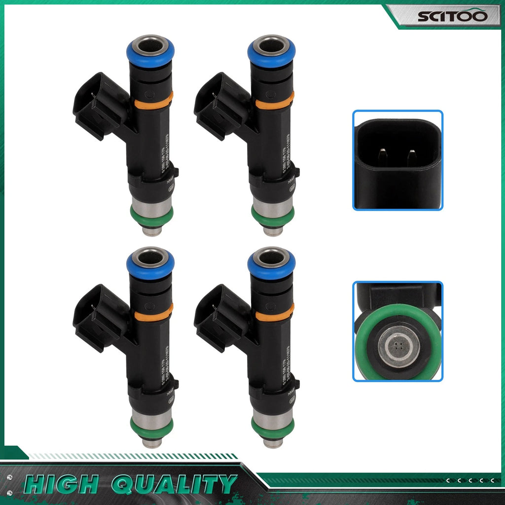 Set of 4 Fuel Injectors for Ford Fusion Focus Transit Connect C-MAX Lincoln MKZ (2.0L)