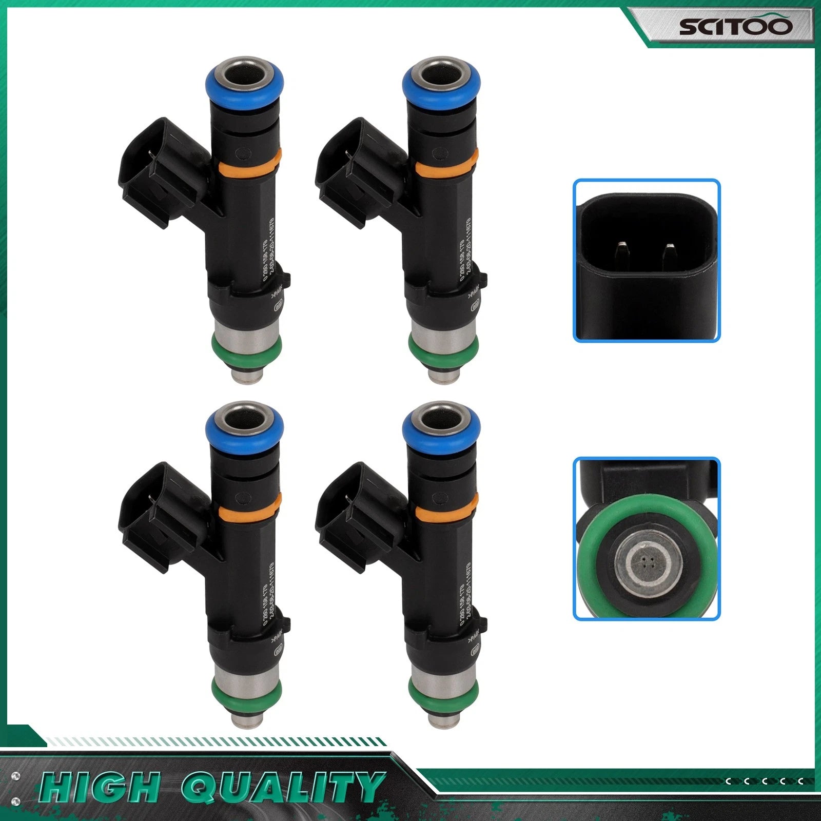 Set of 4 Fuel Injectors for Ford Fusion Focus Transit Connect C-MAX Lincoln MKZ (2.0L)