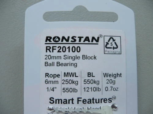 RONSTAN RF20100 Series 20 BB Block for RONSTAN Series 20 (N/A)