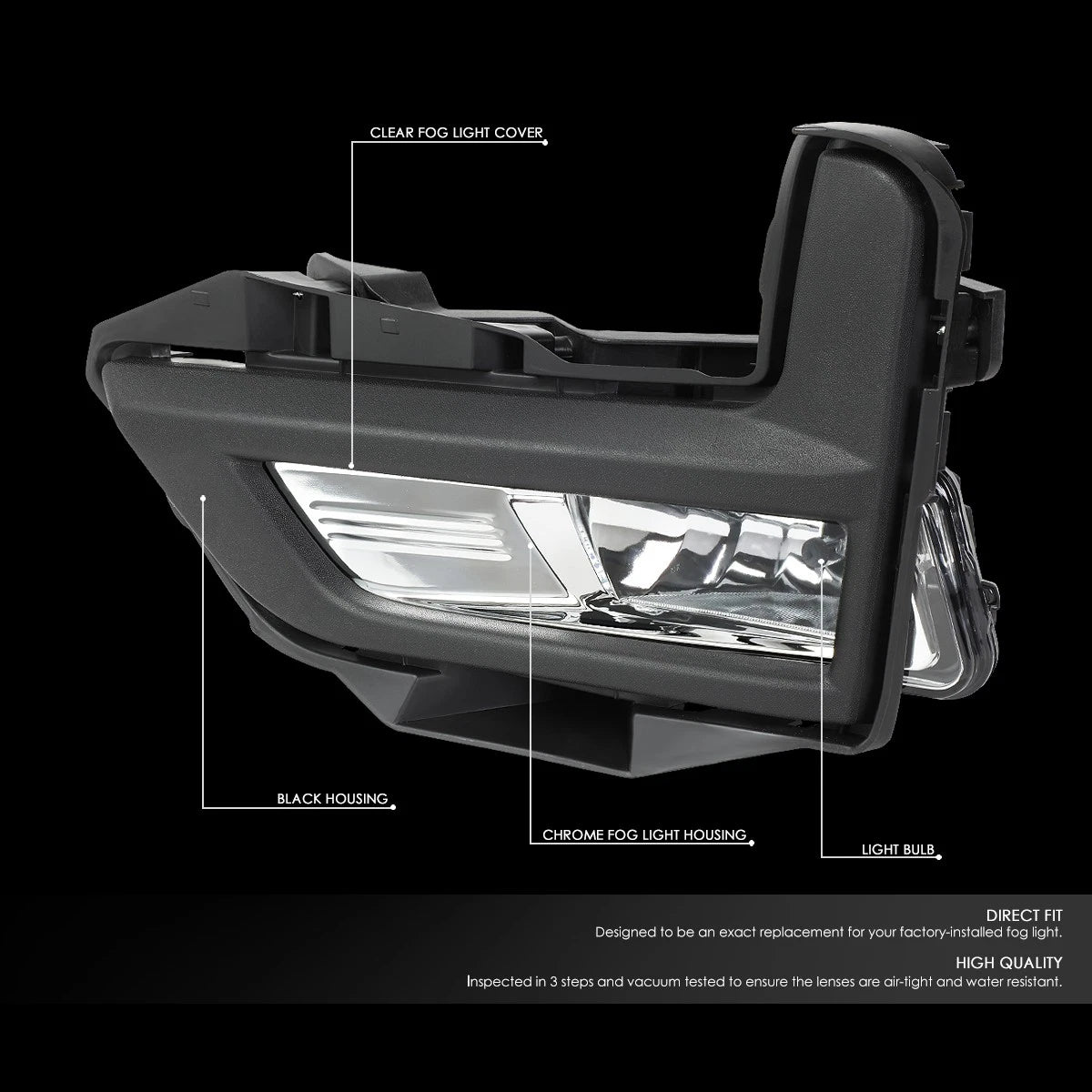 Pair of Chrome Housing Front Fog Lights for Nissan Rogue (2017–2018)
