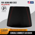 Center Console Armrest Lid Carbon Cover for Acura MDX (2022) Red Stitch