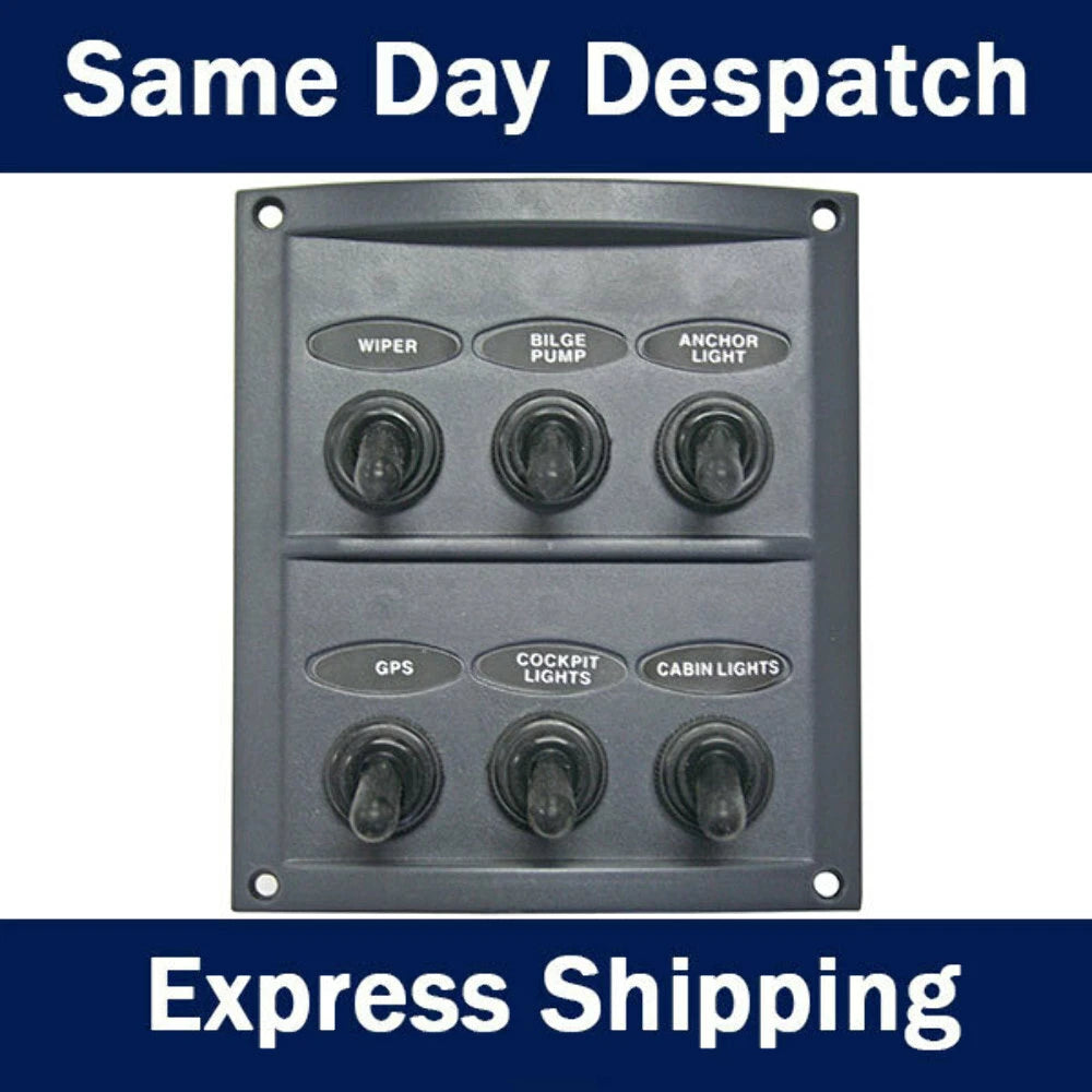 6 Switch Splashproof Switch Panel for Universal Applications (12/24 Volt)