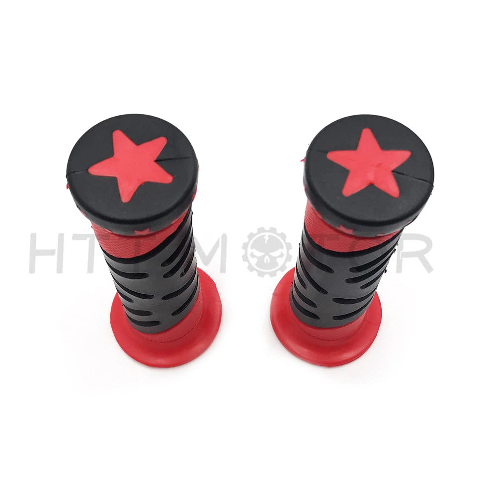 Rubber Gel Hand Grips for Motorcycle Dirt Bike (25MM 22MM) - Red