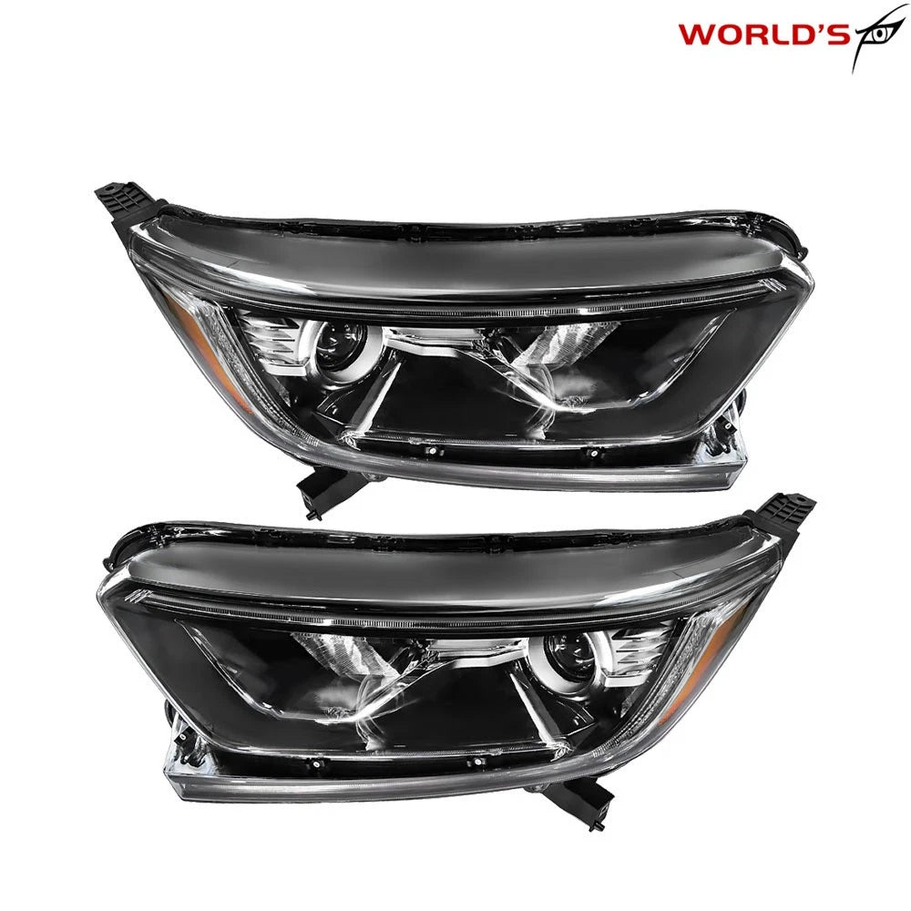 Set of 2 Halogen Headlights for Honda CR-V (2017–2022) Black Assembly