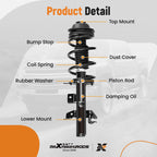 Set of 4 Struts w/Coil Spring Assembly for Jeep Cherokee (2014–2018)