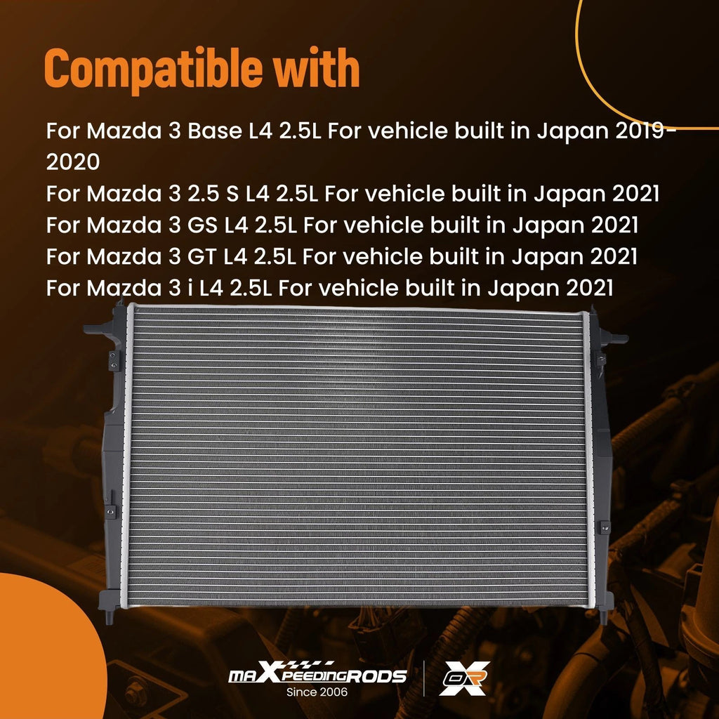 Cross Flow Radiator for Mazda 3 Base/i 2.5L (2019–2021)