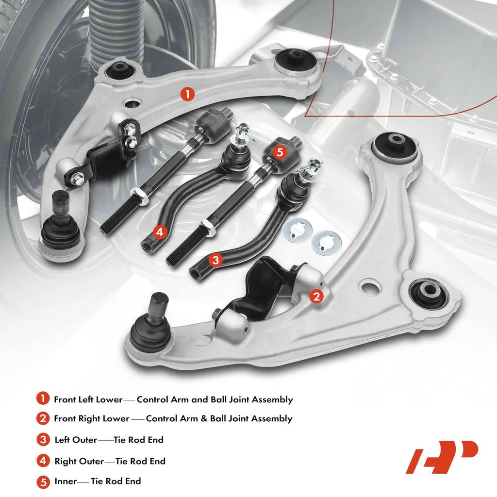 6X Front Lower Control Arm Ball Joint Tie Rod for Nissan Altima (2007–2013)
