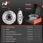 8x Front Drilled Brake Rotors & Pads for Hyundai Sonata Kia