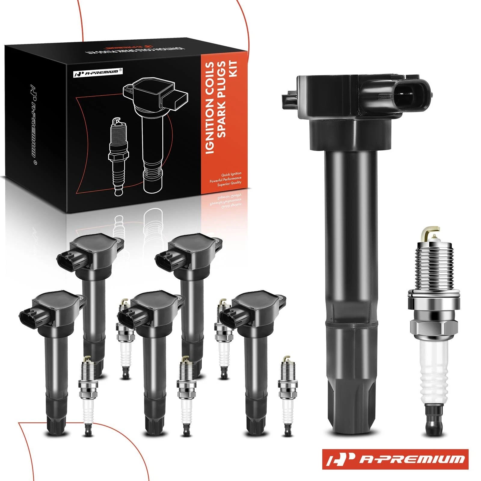 Set of 6 Ignition Coils & Iridium Spark Plugs for Mitsubishi Galant (2009)