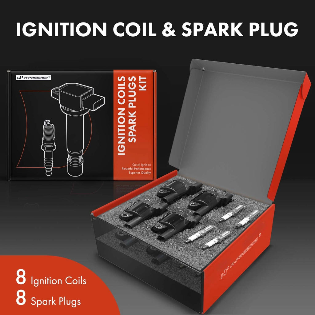 Set of 8 Ignition Coils & Iridium Spark Plugs for Silverado 1500 (2014–2023)
