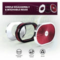 12" Oval Super Flow Thru Air Cleaner for SBC Chevy Ford (5-1/8 Carb Neck)