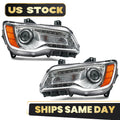 HID/Xenon Headlight Chrome for Chrysler 300 (2011–2014) Left+Right Pair