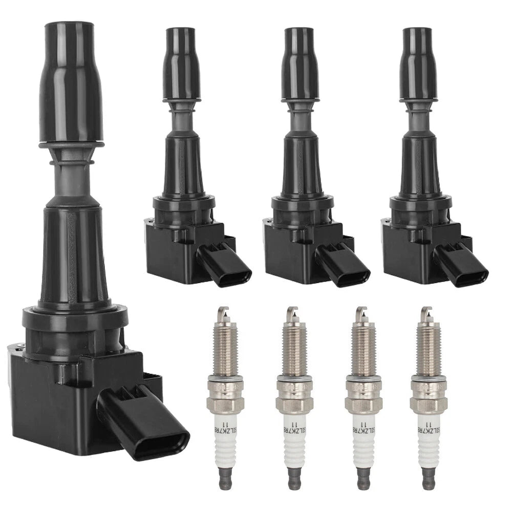 4X Ignition Coils + 4X Iridium Spark Plugs for Hyundai Sonata, Kia Optima (2011–2019)