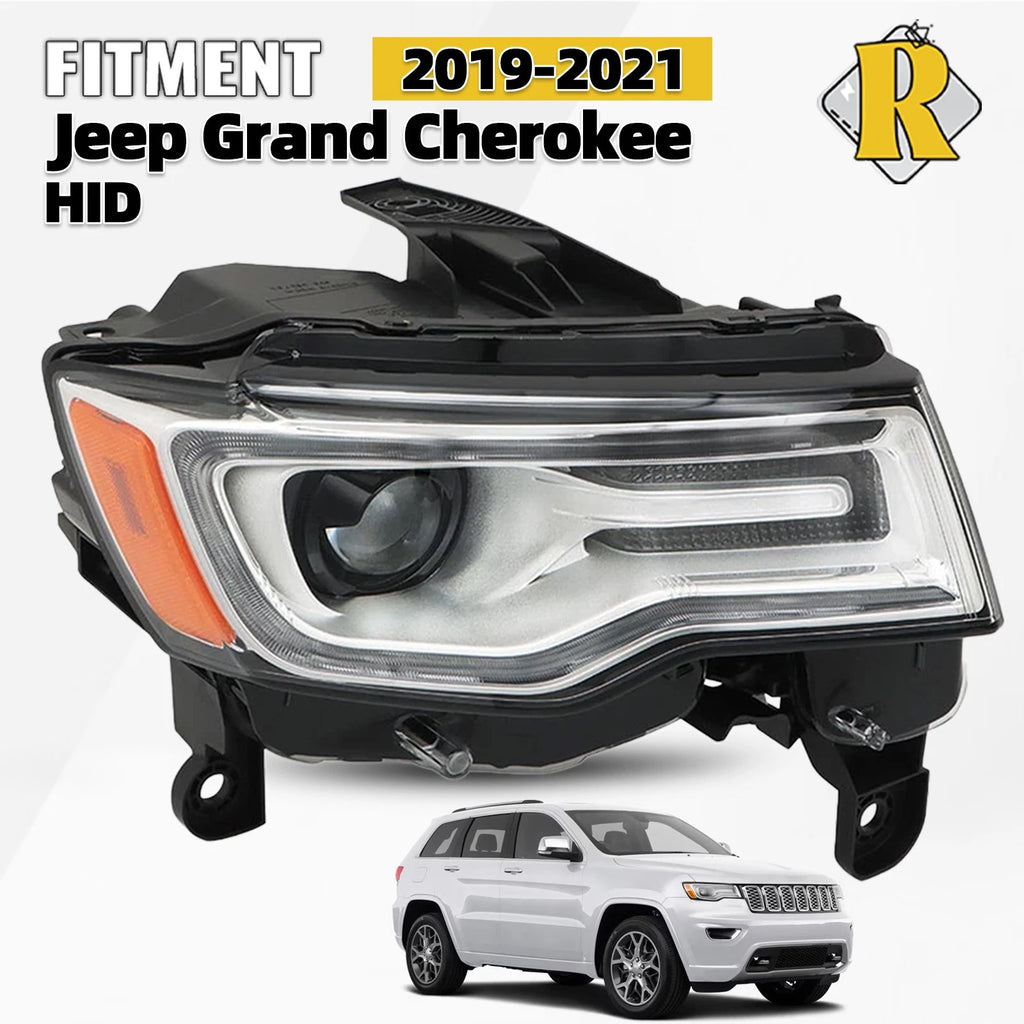HID/Xenon Headlight for Jeep Grand Cherokee (2019–2021) Chrome Right Passenger