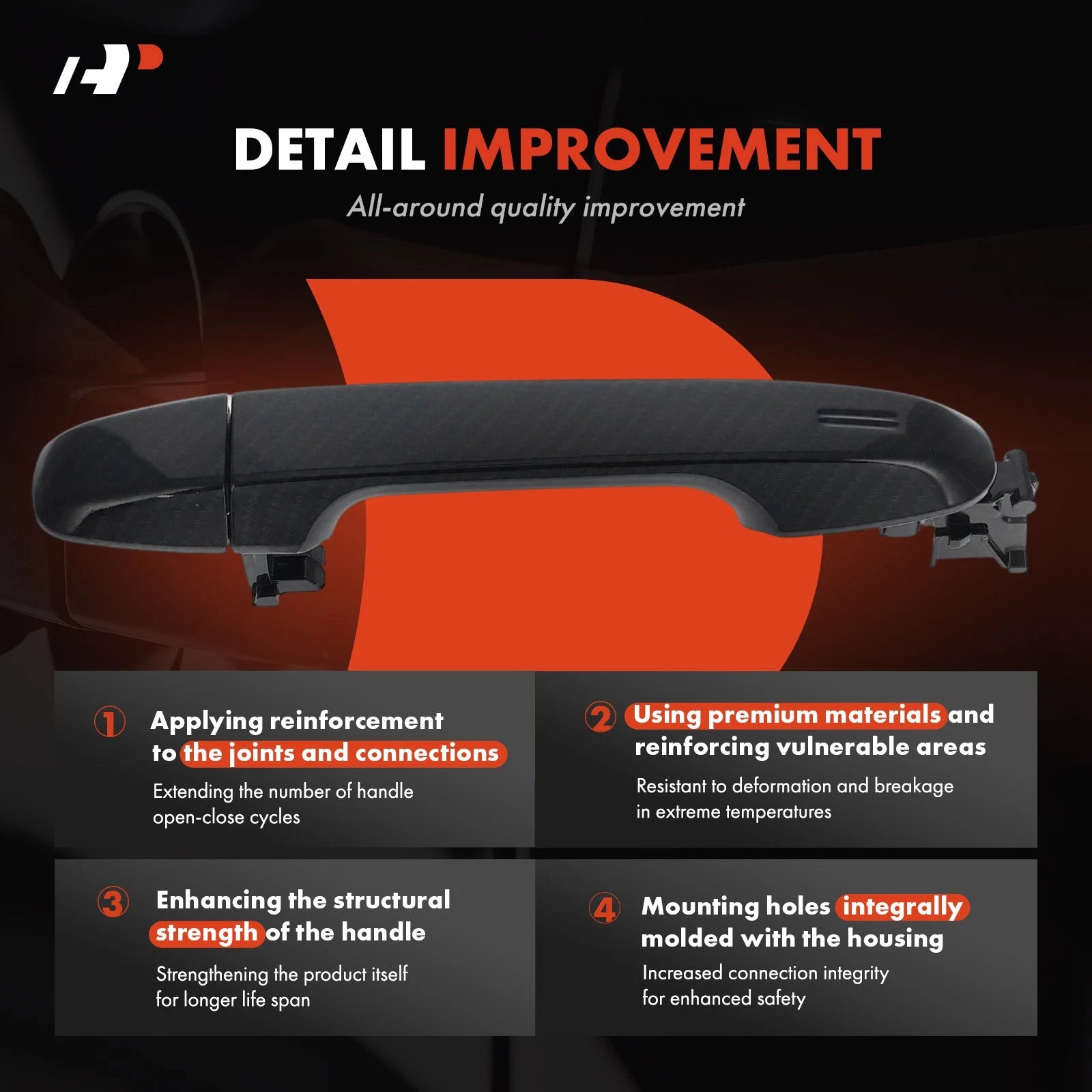 Front Passenger Exterior Door Handle with Keyhole for Toyota Camry (2012–2017)
