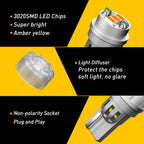 2X AUXITO Yellow Amber 175 2825 168 194 T10 LED Parking Light Bulbs