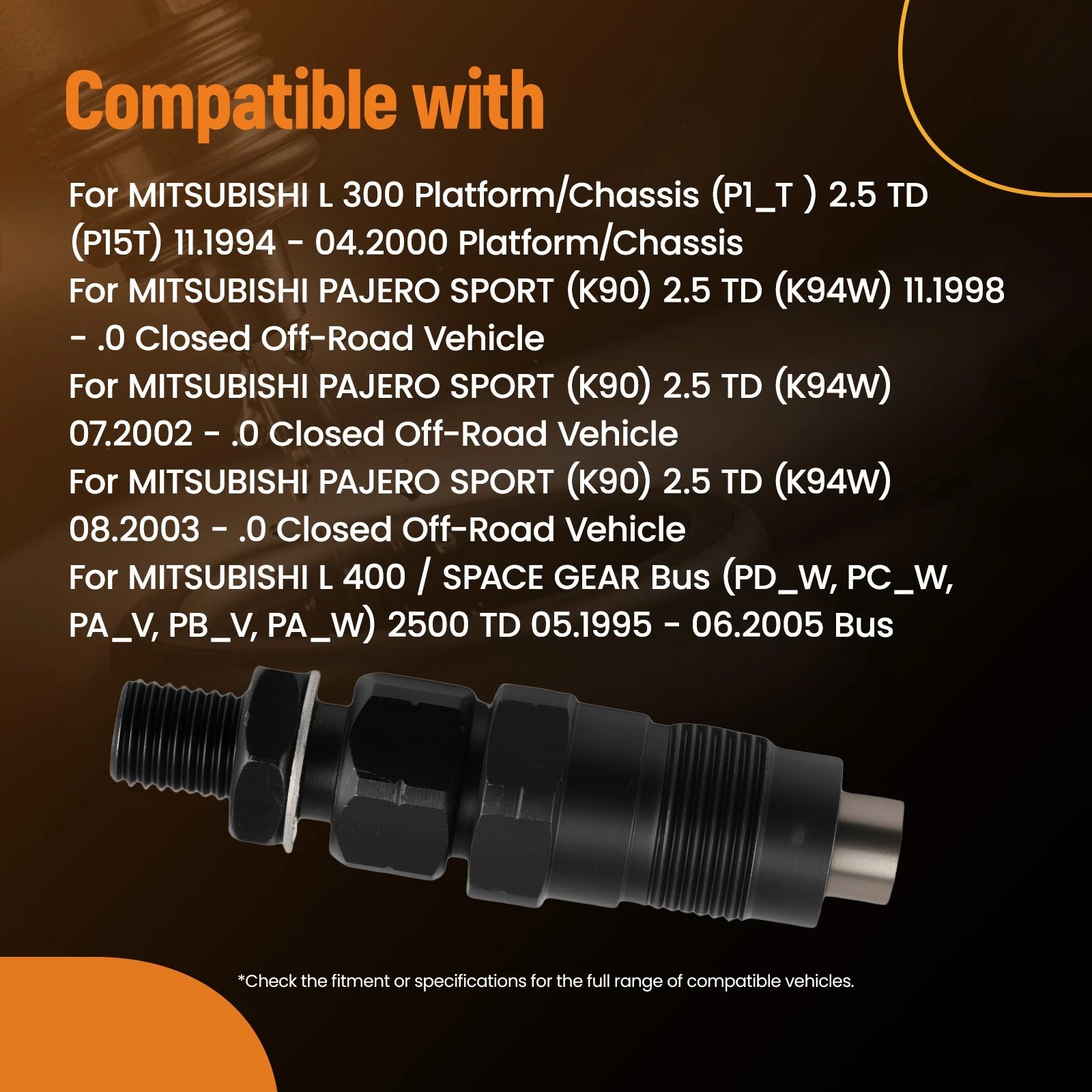 Diesel Fuel Injector for Mitsubishi Pajero Sport K90 2.5TD (1998–2005)