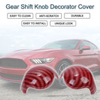 Set of 1 Gear Shift Knob Decorator Cover for Ford Mustang (2015–2023) Carbon Fiber Red