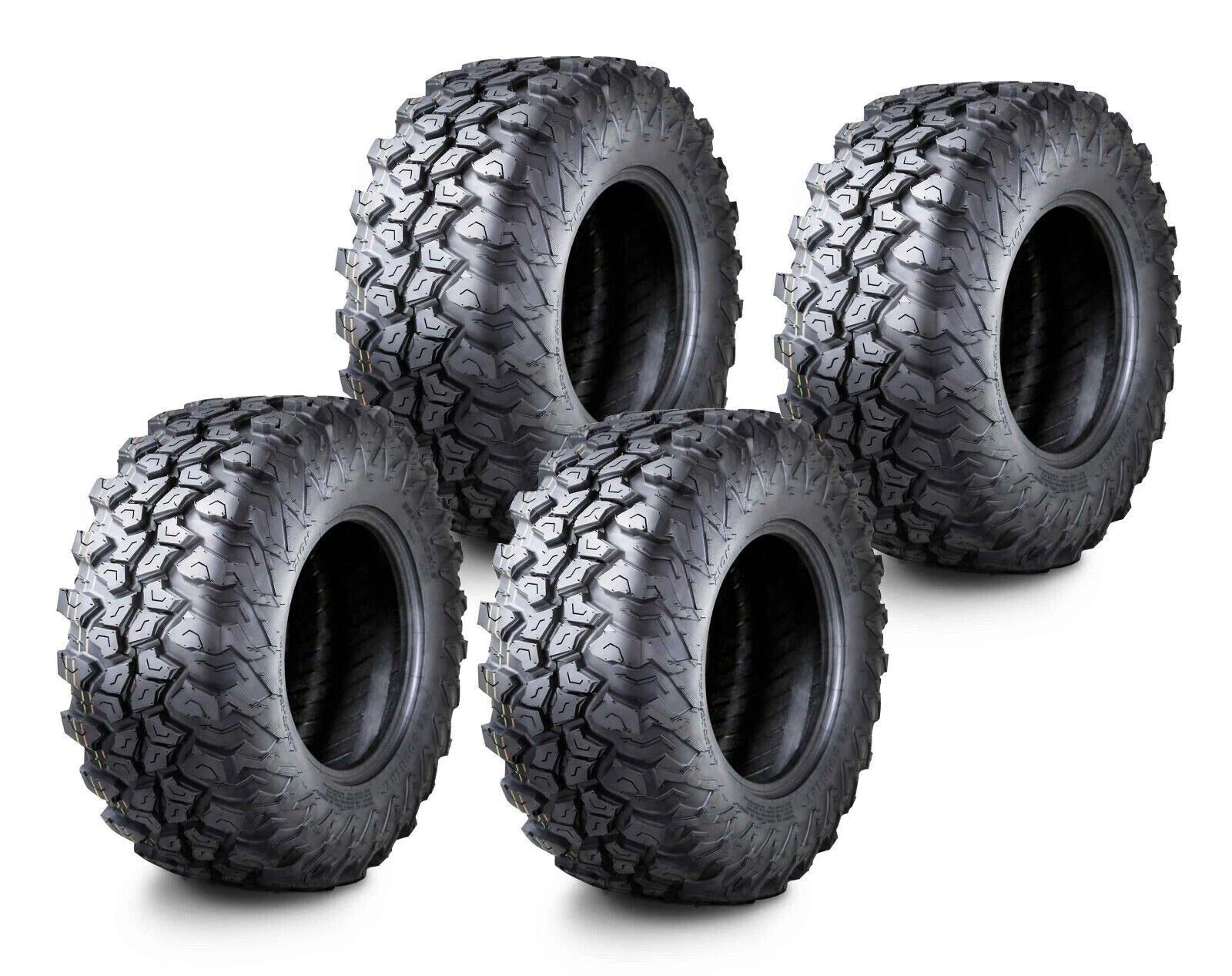 Set of 4 FREE COUNTRY ATV UTV Tires 25X10R12 8PR Radial w/Scuff Guard