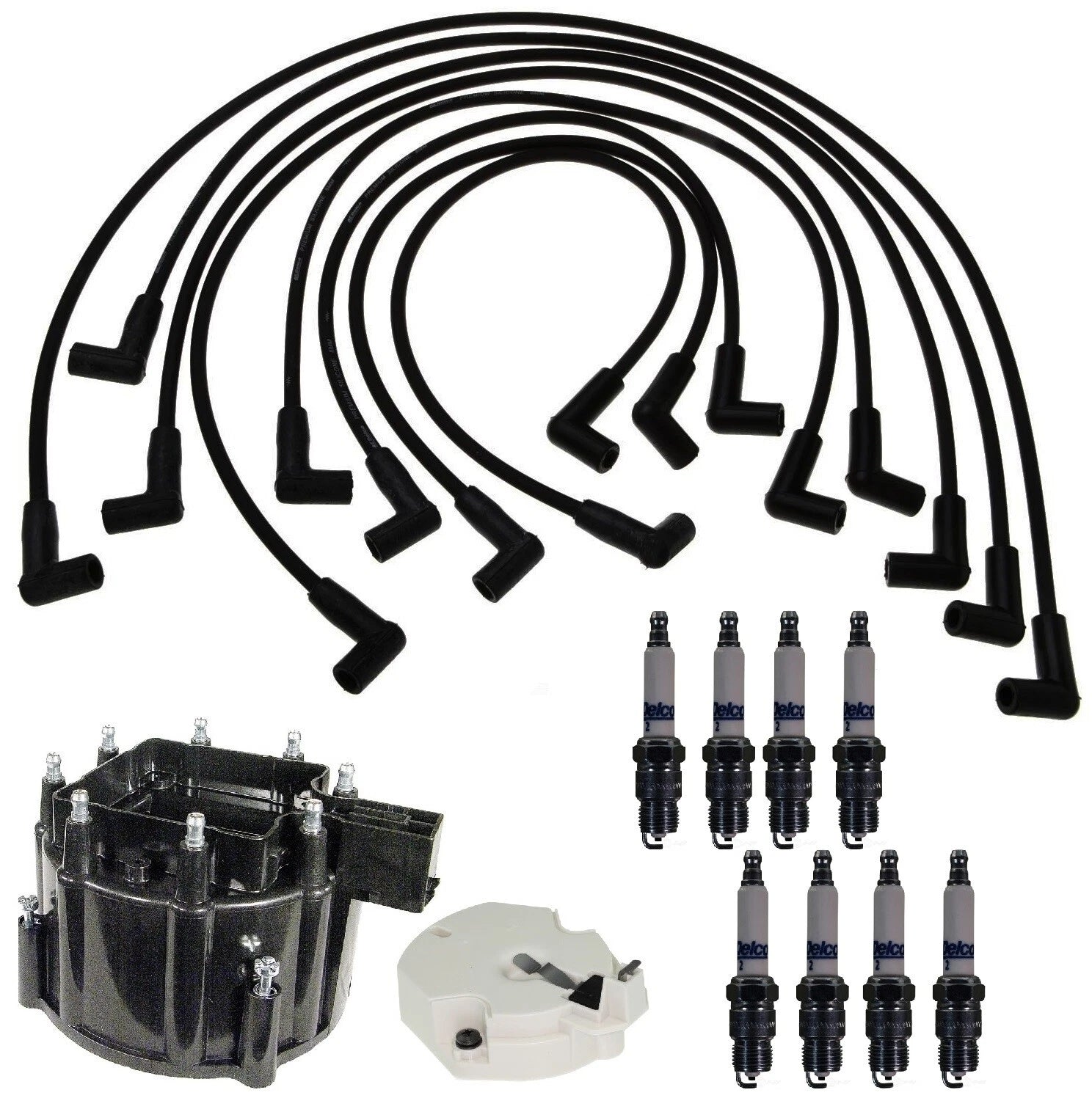 ACDelco Ignition Kit for C10 K10 Jimmy V8 (1973–1987) - Rotor, Cap, Wires, Plugs