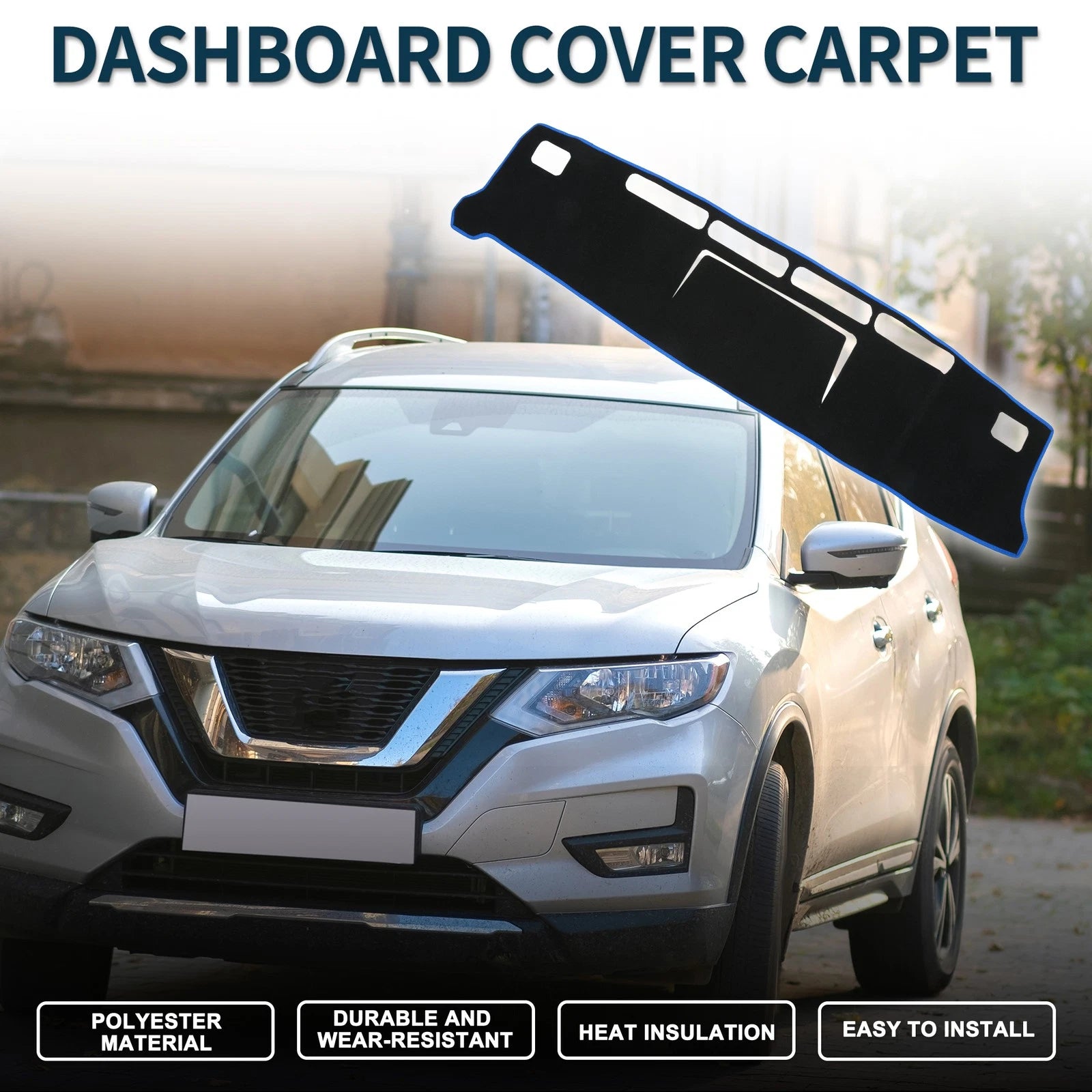 Dashboard Cover Mat for Nissan NV350 Caravan E26 (2012–2024) Black Blue