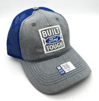 Gray Hat Cap with White Embroidered Built Ford Tough Oval Logo for Ford (Fits)
