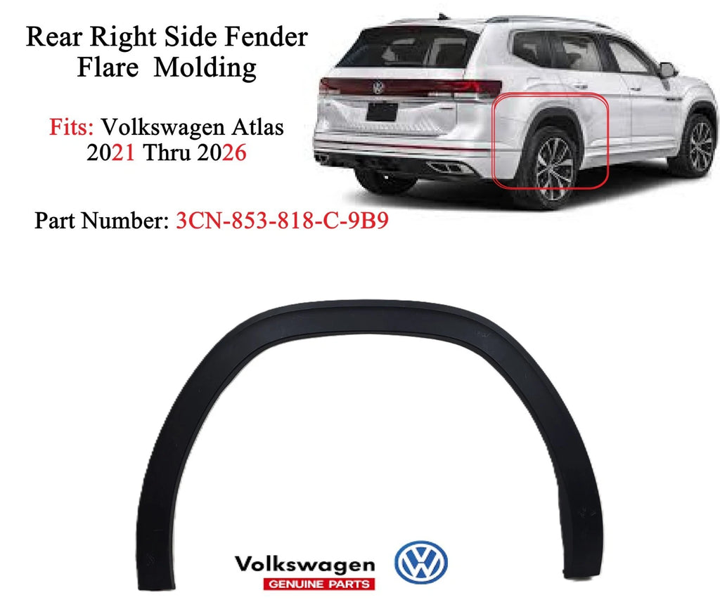Genuine Rear Right Fender Flare for Volkswagen Atlas (2021–2026)
