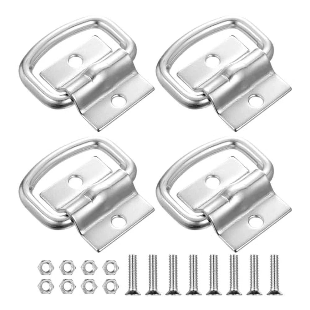 Set of 4 Heavy Duty D-Ring Lashing Eyelets for Trailers Trucks RVs Boats