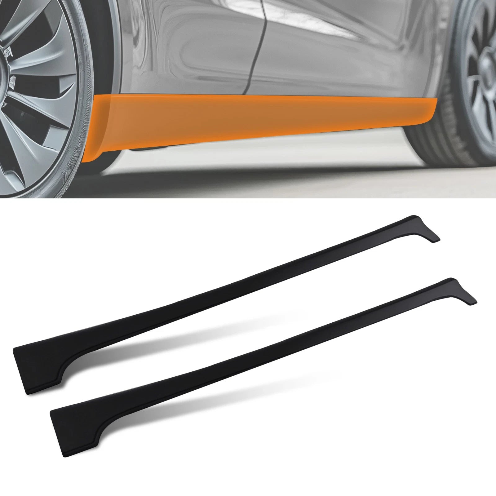 Body Kit Side Skirt Extension Panel for Honda Civic Sedan (2012–2015) Black ABS