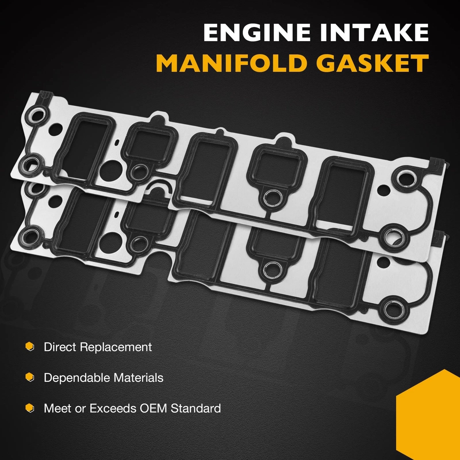 Set of 2 Intake Manifold Gaskets for Buick Chevy Oldsmobile Pontiac (1995–2009)