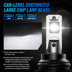 2X H13 9008 LED Headlight Bulb for 6500K 40000LM