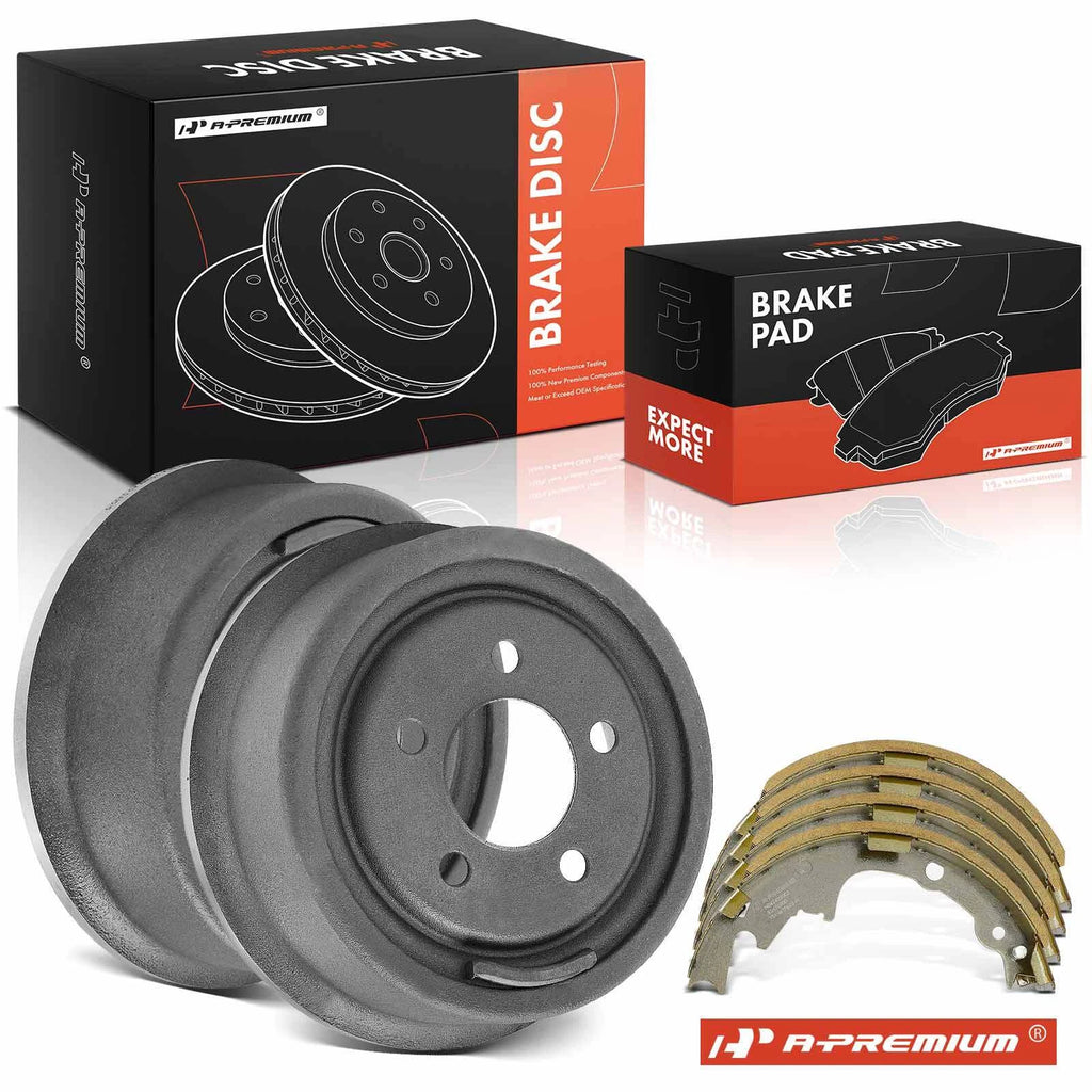 Brake Drums + Ceramic Brake Shoes for Jeep Wrangler TJ (2001–2006)