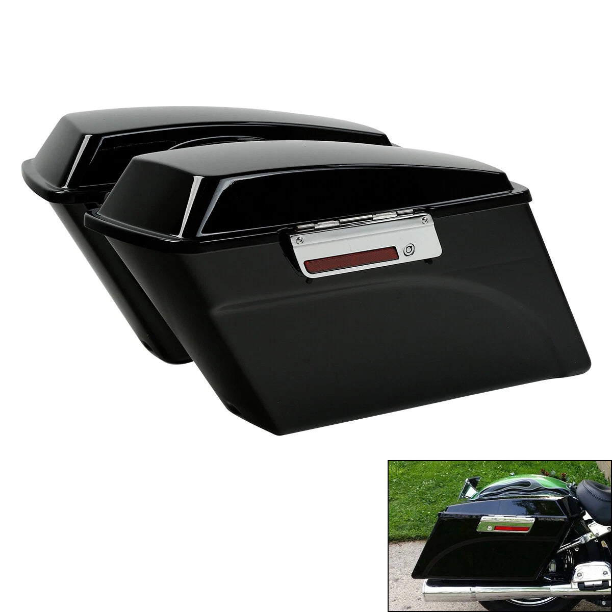 Painted Hard Saddle Bags & Latch Key for Harley Touring Road King (1994–2013)