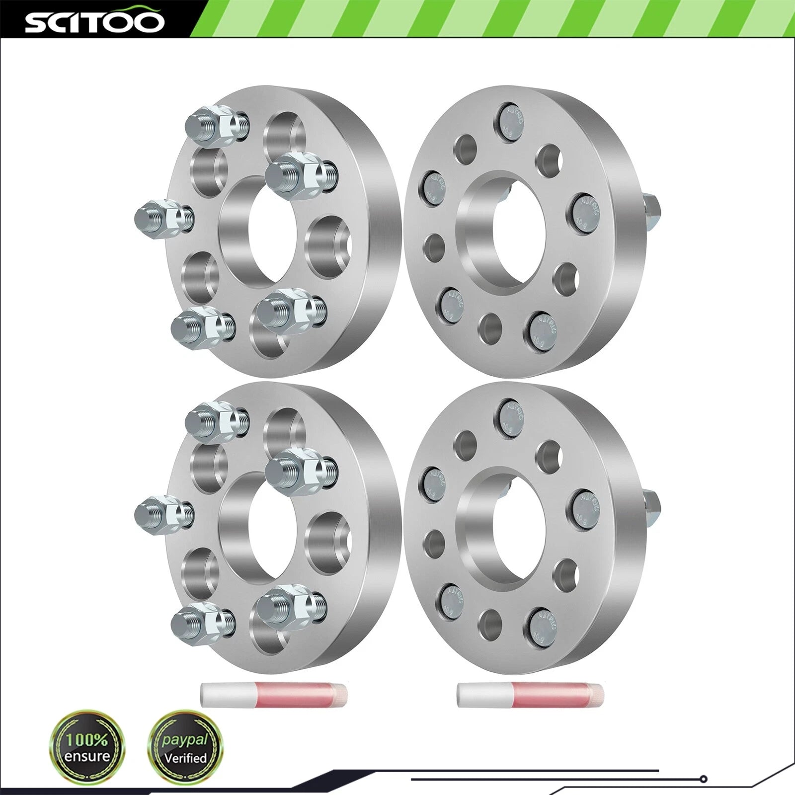 4Pcs 1" Wheel Adapters 5x100 to 5x112 12x1.5 for Toyota Corolla Chrysler Sebring (2003–2019)