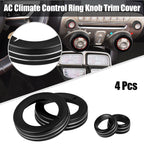 Set of 4 Black Aluminum Alloy Center Control Ring Knob Covers for Chevrolet Camaro 
