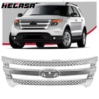 Front Bumper Upper Chrome Grille for Ford Explorer (2011–2015)