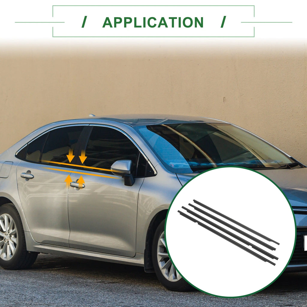 4pcs Weatherstrip Window Seal No. 7572002200 for Toyota Corolla (2003–2008)